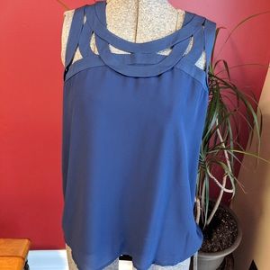 New Navy Blue blouse - cut-out